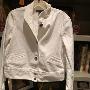White denim cropped jacket